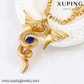 43313 de alta qualidade xuping moda colar 18 K cor de ouro de luxo Flying dragon forma colar de moda